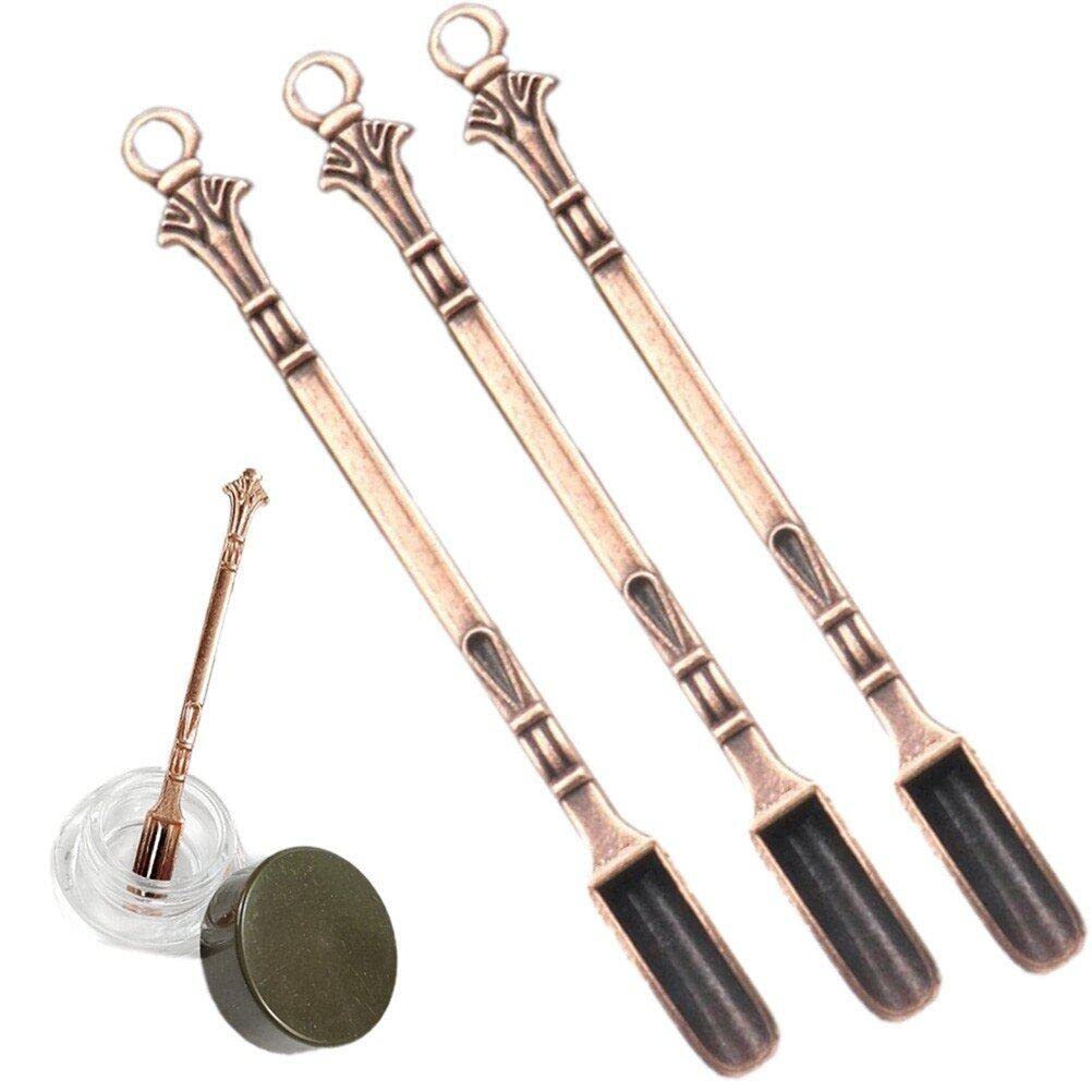 Ericetion Bronze 3Pcs Snuff Spoons - Mini Powder Scoop Pendants For Sniffe Bottles, Smoking & Kitchen Accessories, 80Mm