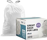 Vista 1 de Plasticplace Revestimientos para botes de basura con aroma a lavanda y vainilla suave con cordón blanco, compatibles con Code Q (200 unidades) │