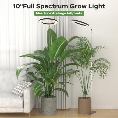 YUYMIKA 160 LED Vollspektrum pflanzenlampen, 20W Stecker, 360° Schwanenhals grow lampe, 3/9/12 Zeitschaltuhr, 11,8-59 INCH Teleskopstange, Pflanzenlicht Für Garten & Gewächshäuser, große pflanze