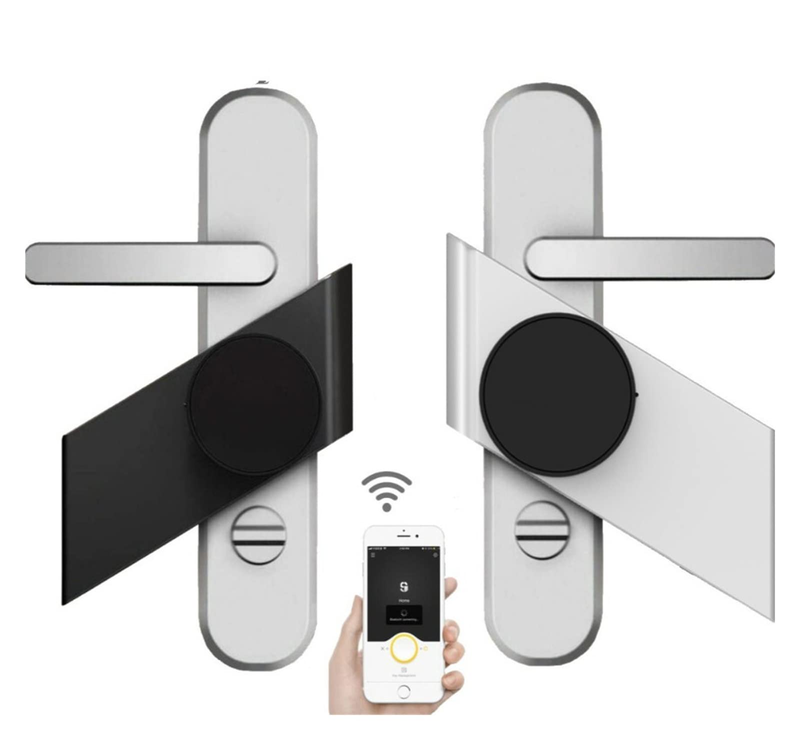 Inteligentna blokada, blokada linii papilarnych. Stick Smart Lock Phone App Control Elektroniczny bezprzewodowy zamek bezkluczykowy z 3-częściowym kluczem Bluetooth(Black Right)