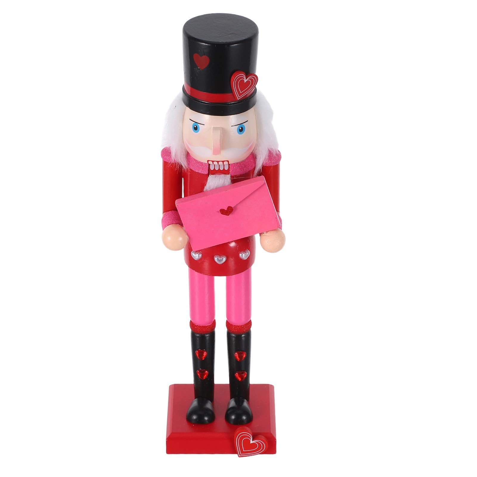 FRCOLOR 2 Piezas Cascanueces de Juguete Coleccionable de Madera Rojo 36 CM