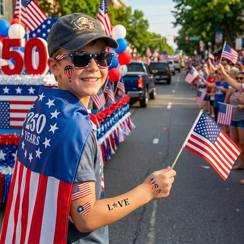 Disfraz con capa bandera americana para niños miniatura 5
