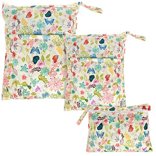 Image of Damero 3pcs Pack Wet Dry Bag for Cloth Diapers Daycare Organizer Bag, Jungle