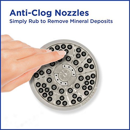 Waterpik Xas-619E Powerpulse Shower Head Brushed Nickel Diy Installation Features Powerful Therapeutic Strength Massage Setting, Easy Clean Anti-Clog Nozzles #TOP5