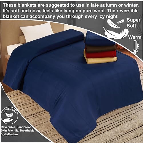 Image of CHANDRAVATI Stylish Polar Fleece Single Bed AC Fleece Wool Blanket - 58x88 Inch || Skin Friendly || Plain || (20)