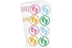 504 Pcs Per Pack Birthday Party Favor Envelope Seals Foot Stickers Footprint Thank You Stickers