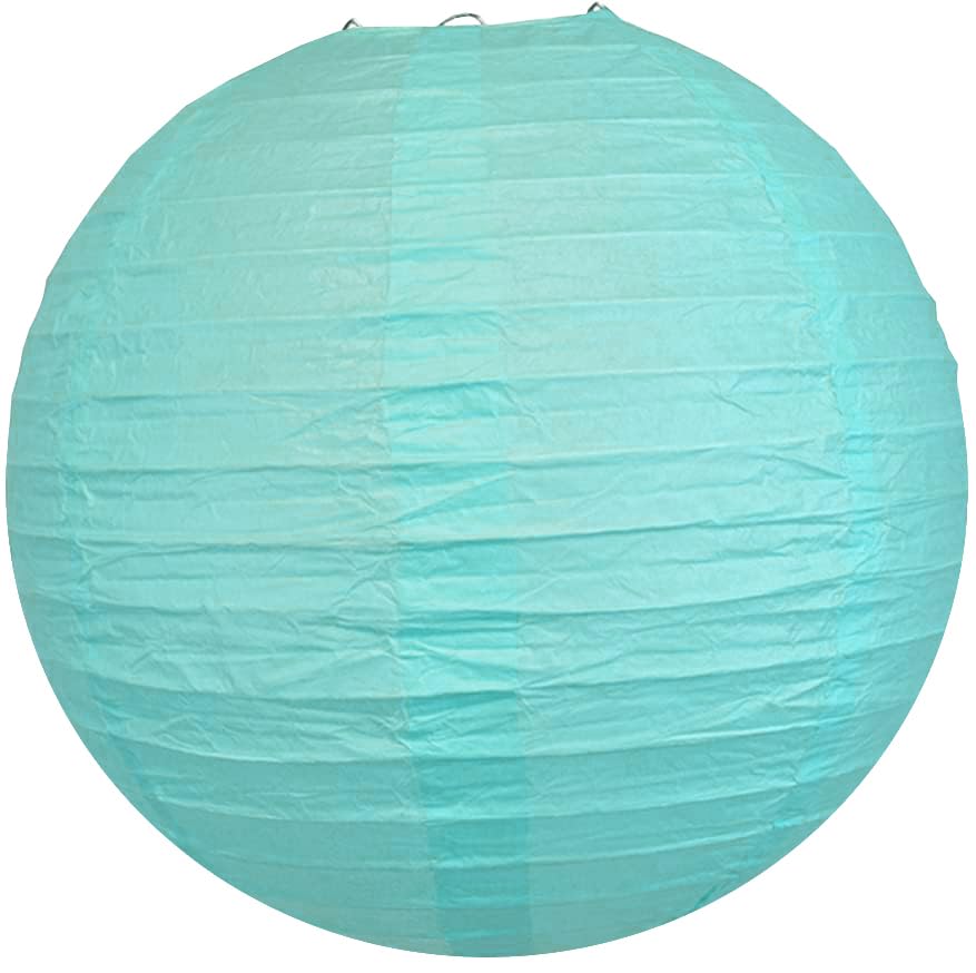 Image of 10 Inch Blue Paper Lanterns Bridal Shower Decoration,Paper Lamp Shade(Set of 5, Blue)