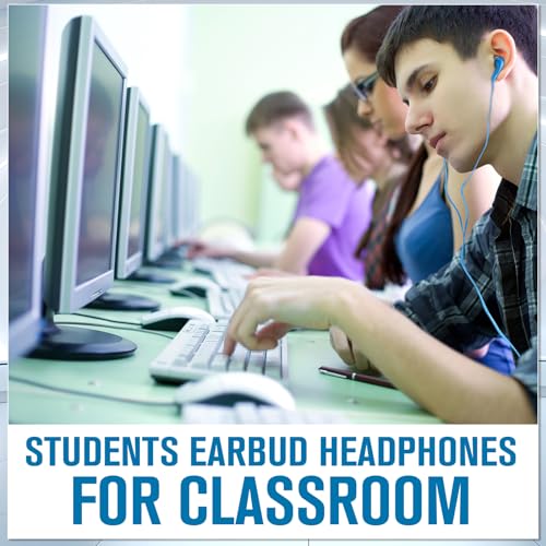 Image of Konohan 160 Packs Bulk Earbuds with Wire Earphones Classroom Wired Headphones for Students Headphones Individually Bagged, 8 Colors Ear Buds Bulk for Classroom School Library(Colorful)