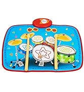 Bambiya Kids Electric Drum Set - Touch-Sensitive Baby Musical Toy Drum Pad for Kids with 8 Drummi...
