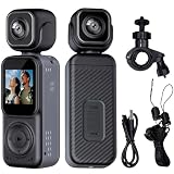 4K Mini Camera Sport Rotation 180°, Action Cam Double Caméra WiFi Batterie 2000 mAh, Caméra Vlog Portable avec Écran IPS 1,5