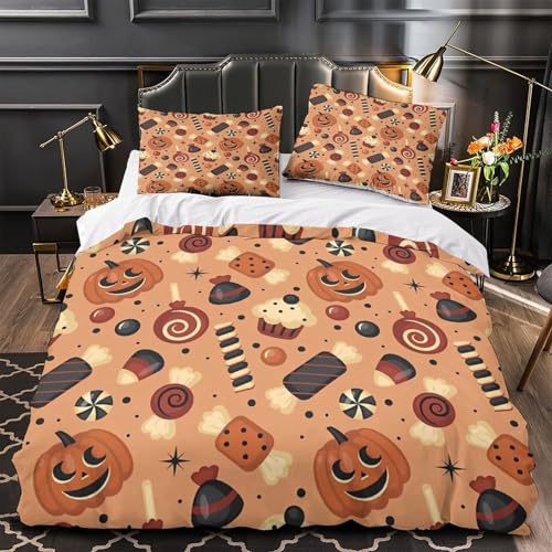 Parure de lit Halloween 140x200cm housse de couette imprimée 3D