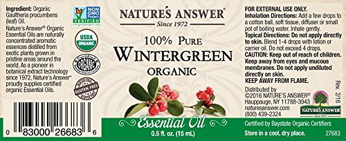 Aceite Esencial Wintergreen Orgánico 15ml Nature's Answer miniatura 3