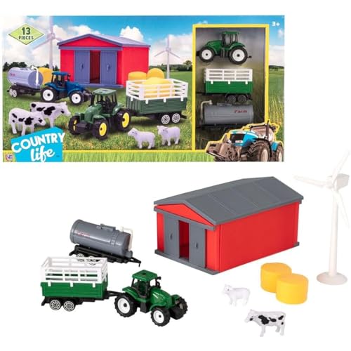 Figurines et tracteur de la ferme David Halsall Country Life, le cadeau d'anniversaire idéal
