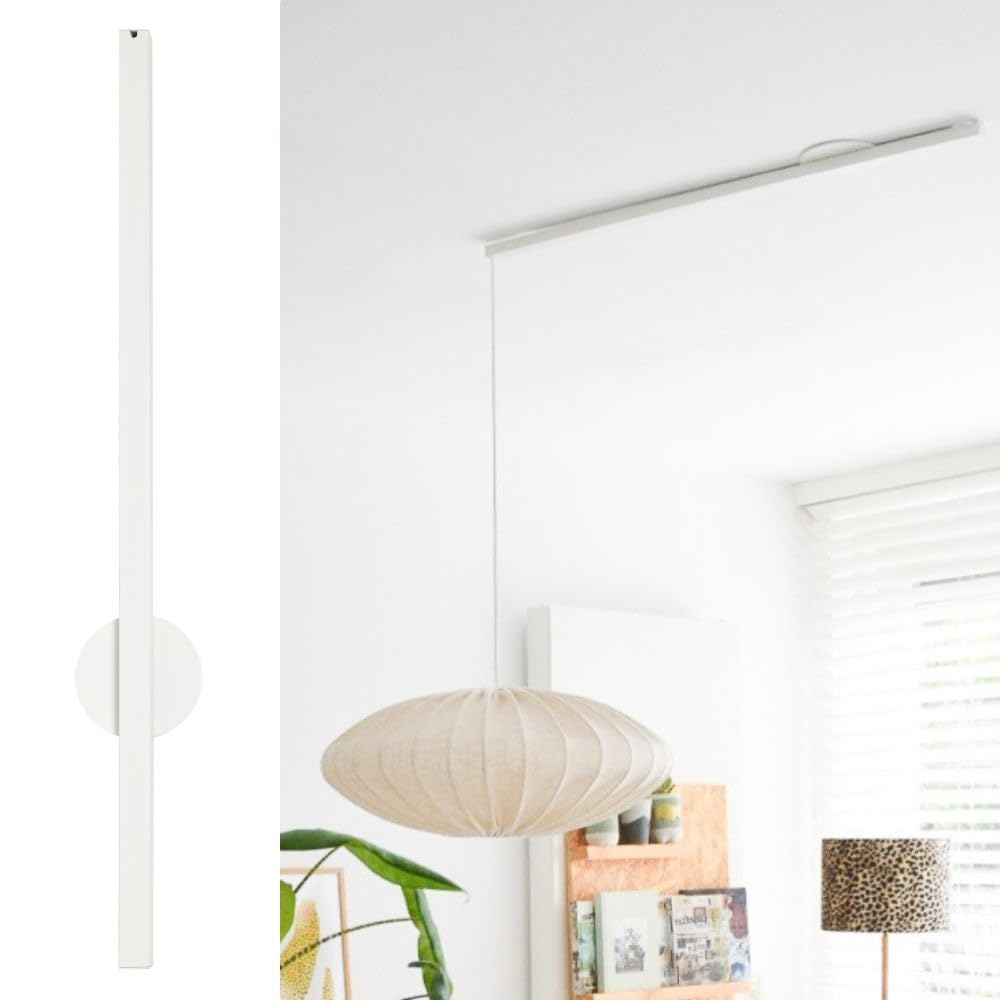 Lightswing® Single Sistema de Suspensión para 1 Lámpara Colgante - Blanco Mate - 90 cm - Sistema de Lámpara Ajustable - Fácil de Instalar - Soporte Lámpara Techo - Lámpara de Techo
