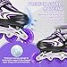 ZHUKAIKJ Kids Inline Skates for Boys and Girls, 4 Size Adjustable Inline Skates with All Light Up Wheels for Toddler Kids Beginner Outdoor Indoor Sport (Black&Purple, Large)