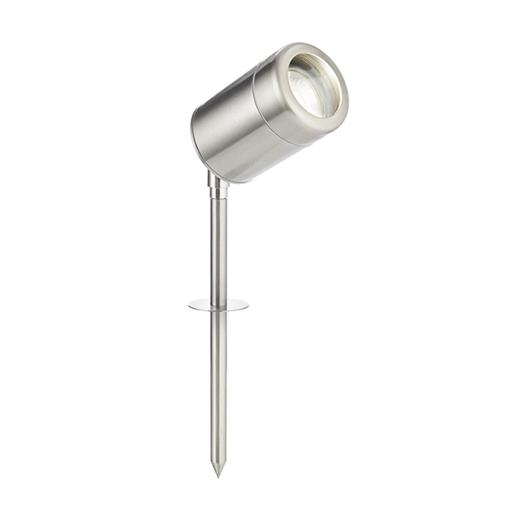 Odyssey Outdoor Spike Light - 7W - Brushed Stainless Steel & Clear Glass - IP65