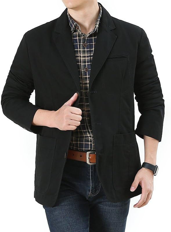 Men's Blazer Casual Suit Jacket Cotton Sport Coat Regular Fit Autumn Busniess Jackets - Image 6