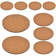 BUYGOO 10Pcs Cork Plant Mat Round Cork Plant Coasters 4/6/8 Inch DIY Corks Pad Plants Plate Pad for Gardening, Indoor and Outdoor Pots, DIY Craft Project