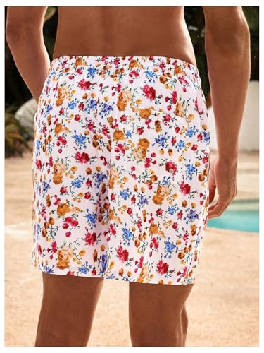 Men's Swim Trunks Floral Hawaiian Beach Swim Shorts Bathing Suit Board Shorts Swimwear2