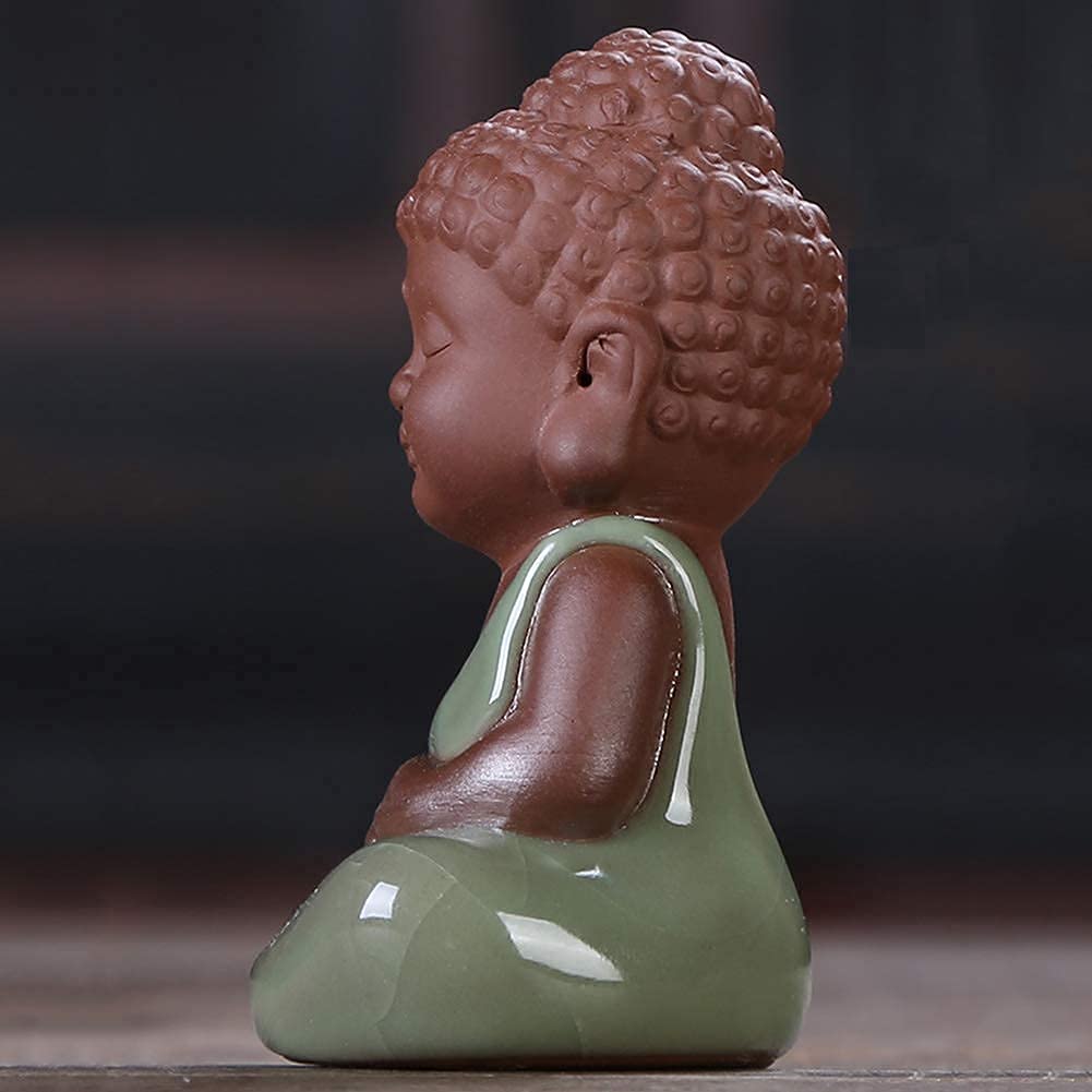 Figurki do dekoracji posąg rzeźby ozdoby mały mnich figurka zestaw statuetek, dekoracje rzeźby buddy, mnisi świątyni mnich herbata dekoracja dla zwierząt taca dekoracja domu, ozdoby