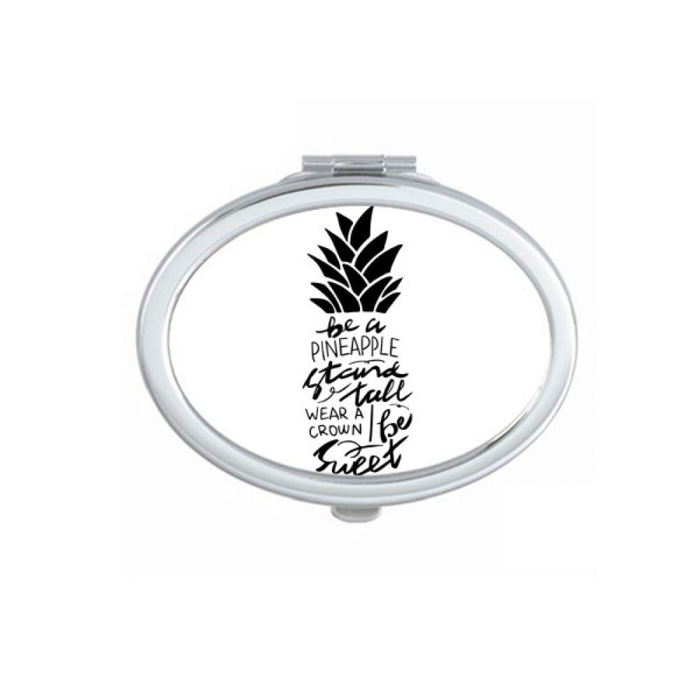 DIYthinker Be a PineFruit Stand Tall Sweet Quote Mirror Portable Fold Hand Makeup Double Side Glasses