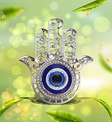 Imán decorativo Aqua79 Hamsa mano ojo azul 2 pulg miniatura 2