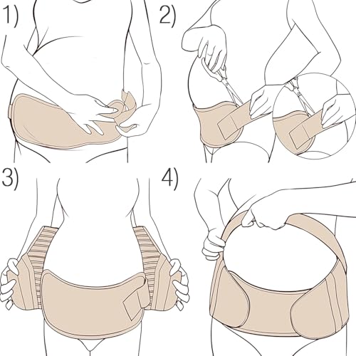 Image of DOLTAS Maternity Belt - Adjustable Pregnancy Support Belt for Belly, Back & Pelvic Relief - Comfortable Pre Natal Belly Band - Breathable Pregnancy Belt for Prenatal & Postpartum Belly Support - Pack Of 1 (Black)