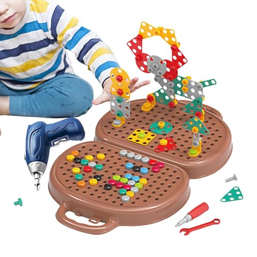 Kits Banco Herramientas Juego para niños pequeños | Caja Herramientas Tornillo para niños con Taladro eléctrico | Educational Fine Motor Skills Construction para preescolares Niños pequeños ni