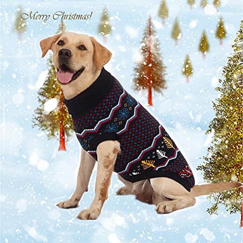 Hundepullover mit klassischer Schneeflockenmuster, Rollkragenpullover, warme Strickwaren, Haustier-Winterkleidung für mittelgroße bis große Hunde - Image 7