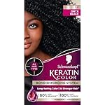 Schwarzkopf Keratin Permanent Hair Dye Cream, 1.0 Black Onyx, Professional Quality Color for Up to 100% Gray Coverage, Bond Enforcing System