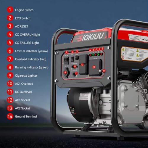 Generador inverter portátil de 4000 W, 208 CC, certificado EPA y CO, ultra silencioso, ideal para acampar, RV, tailgating, actividades al aire libre y respaldo eléctrico domiciliario miniatura 3