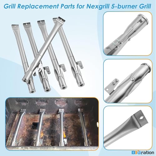 Image of Replacement Parts Kit for Nexgrill 5-Burner 720-0888 720-0888N 720-0888A, 4-Burner 720-0830H 720-0830, Cooking Grate, Grill Heat Shield and Burner Kit for Nexgrill Replacement Parts