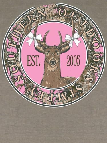 Simply Southern Deer - Pink Camouflage - White Bows - Adult T-Shirt2