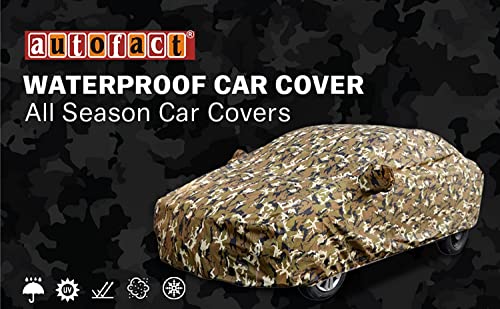 Image of Autofact 100% Waterproof Car Body Cover Compatible with Tata Altroz (2020 to 2022) Including Mirror Pockets (Camouflage Design).