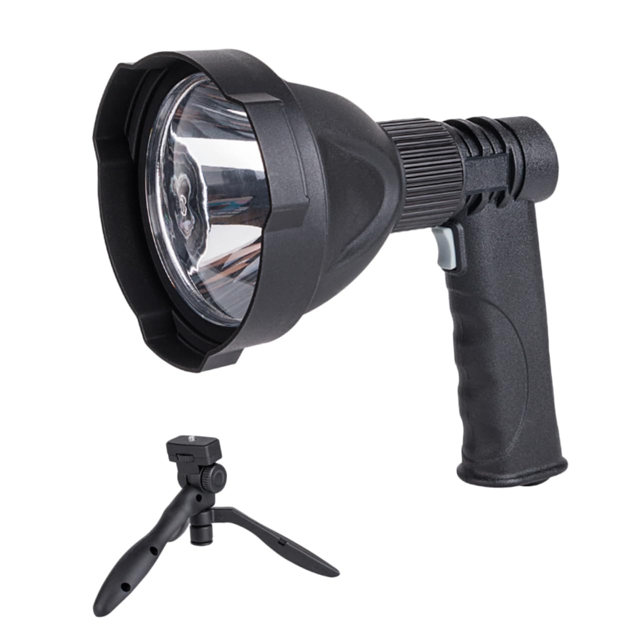 DOITOOL Wiederaufladbare LED Spotlampe mit 4000 Mah Akku und Verstellbarem Dreieckshalter 3 Leuchtmodi Tragbarer Camping Scheinwerfer für Jagd und Outdoor mit 300m Reichweite