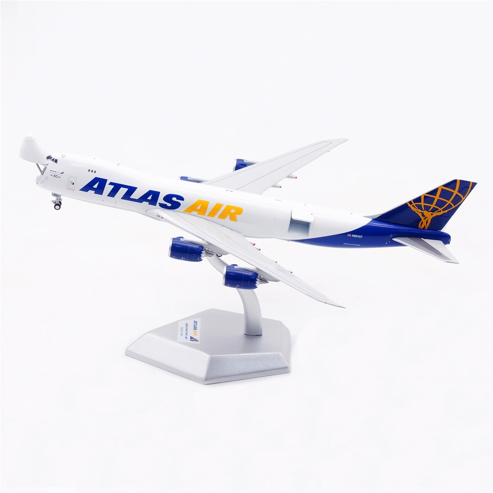 Nachbildung von Flugzeugmodellen, 19 cm, Exquisite Ausstellungsstücke, Maßstab 1:400 für Atlas B747-8F N861GT 30. Flugzeugmodell aus Druckgusslegierung, Miniatur-Flugzeugmodell