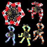 Easter Basket Stuffers for Kids,4PCS Transformable Fidget Spinners for Kids and Adults, Stress Relief Sensory Toys for Boys and Girls, Fingertip Gyros Easter Birthday Party Favors for Teens(GlowMix)