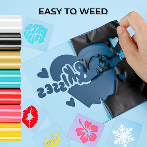 Image of HTVRONT Heat Transfer Vinyl Roll -12 inch x 4FT Black HTV Vinyl for T-Shirts, Black Iron on Vinyl for All Cutting Machines - Easy to Cut & Weed for HTV Heat Transfer Vinyl Design