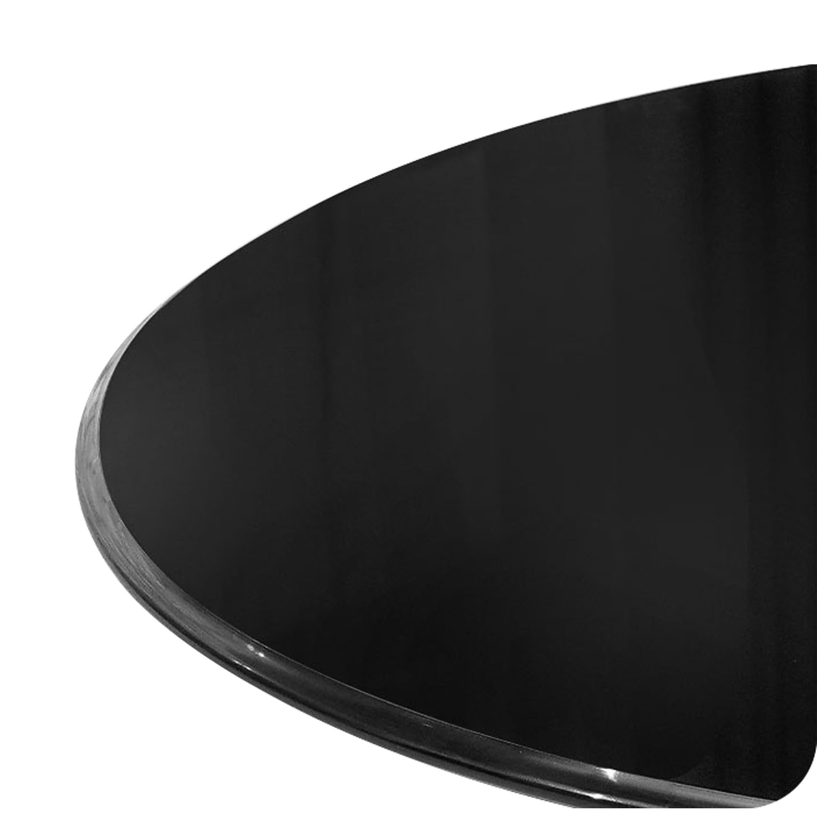 FDCQwyntyrz Black Tempered glass countertop Round for dining table，Used for hotel dining tables，Round glass tray for coffee table,Thick Tempered Bevel,68cm/27inch(42CM(16.5IN))