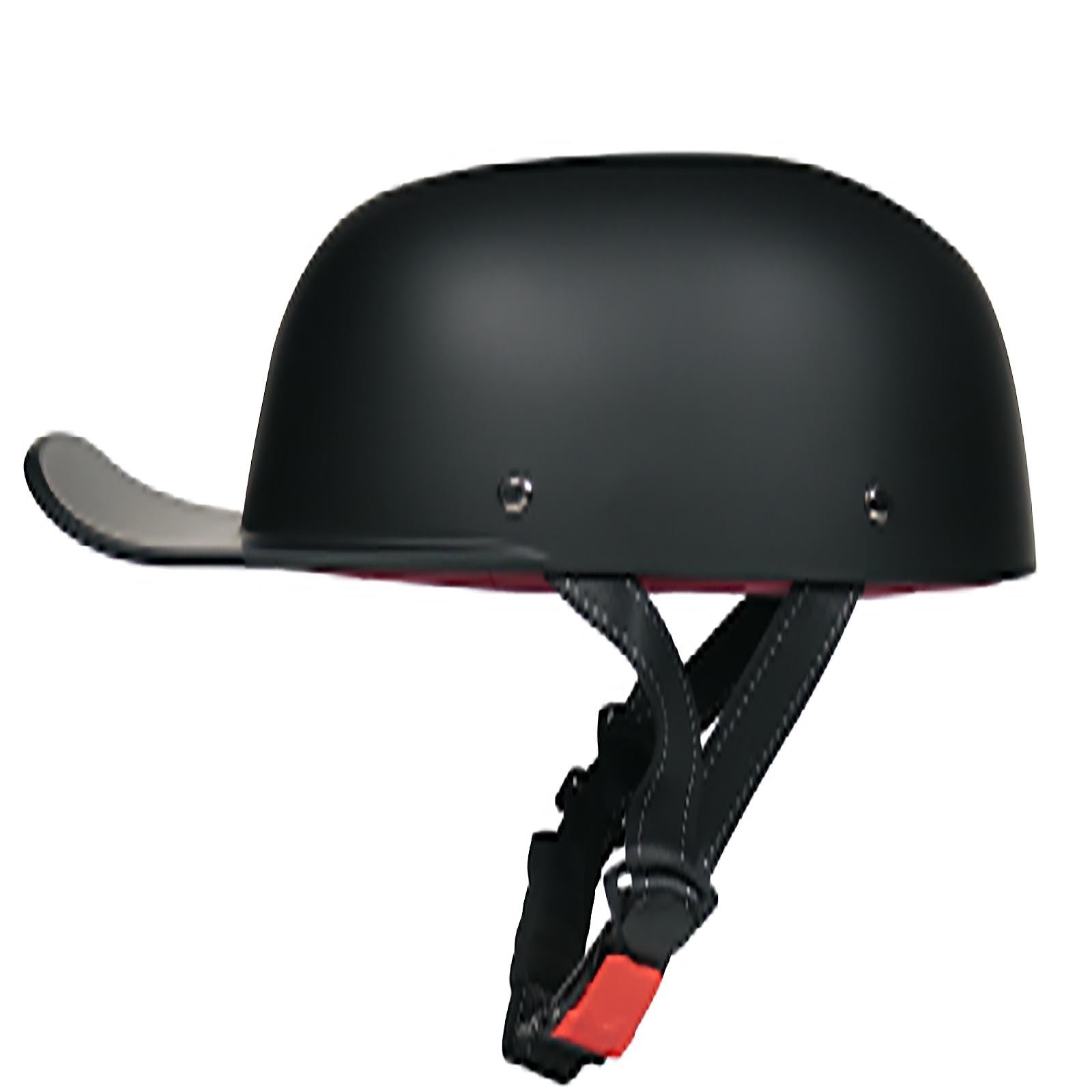Kask rowerowy w stylu vintage, spersonalizowany design czapki z daszkiem, przedłużone krawędzie, bezpieczny i wygodny, pasuje do akcesoriów do skuterów i rowerów górskich (czarny, M)