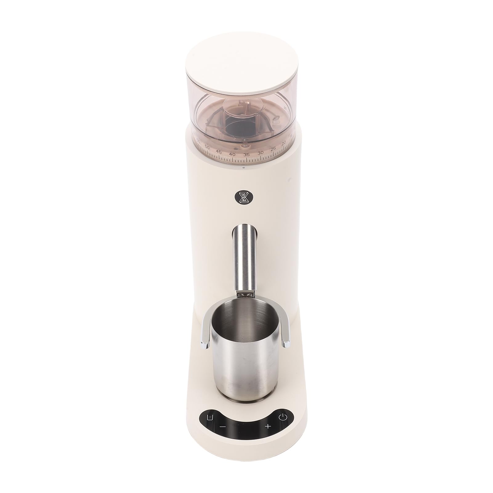 Fdit Molinillo de café Eléctrico Antiestático con 60 Ajustes de Molienda Función de Memoria para Portafiltro y Vaso Dosificador 2600mAh Recargable (685 Albaricoque)
