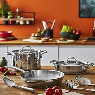 Lagostina Accademia Lagofusion Padella Acciaio Inox 18/10 Ø 28 cm, Pentola Induzione, Gas e Forno fino a 250 °C, Finitura Lucida Esterna e Satinata Interna, Manici Rivettati, Fondo 5 Strati