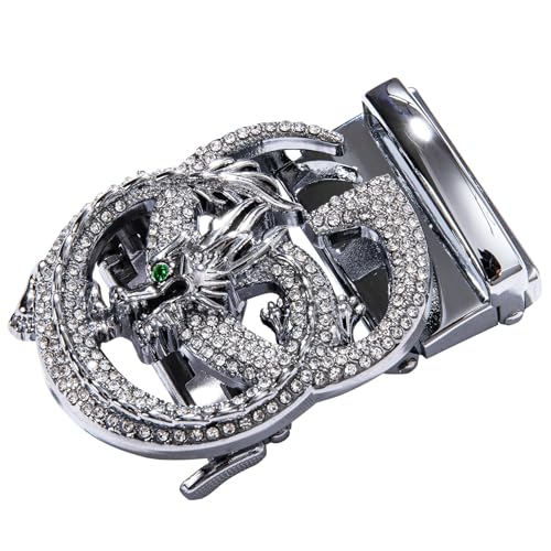 Barry.Wang Mens Ratchet Belt,Genuine Leather Belts 1 3/8" Automatic Buckle Carnival Dress Casual,Trim To Fit - Image 5