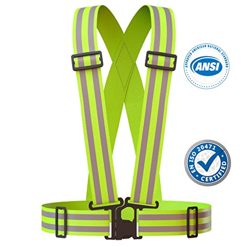 Reflective Vest (2 Pack) | Lightweight, Adjustable & Elastic | Safety & High Visibility For Running, Jogging, Walking, Cycling | Fits Over Outdoor Clothing - Motorcycle Jacket, Running Gear/Shirt #TOP2