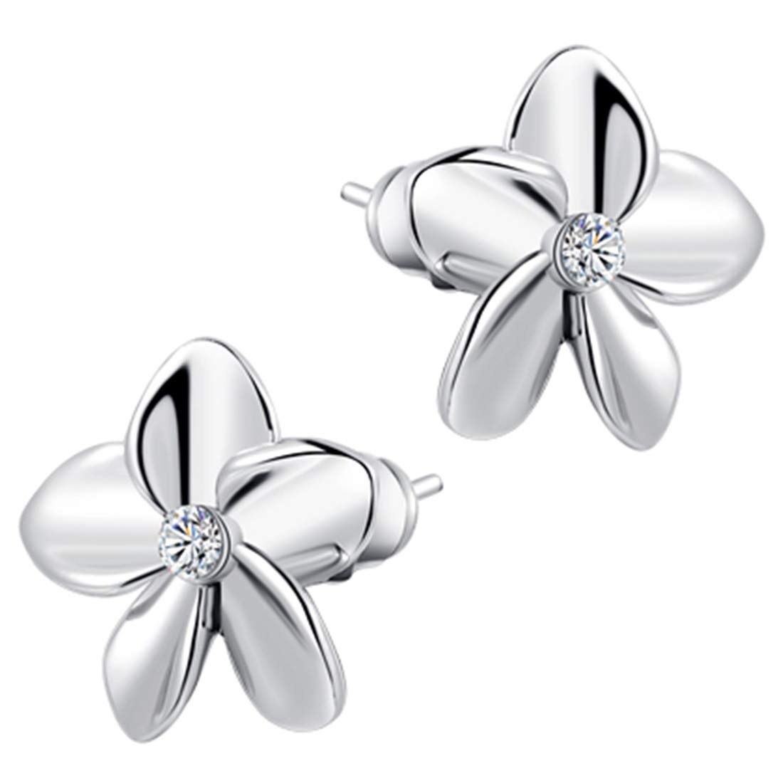 Peora Alloy Silver Plated Floral Diamond Cut CZ Stud Earrings for Women (B07Q4HH34G) Amazon Price History, Amazon Price Tracker