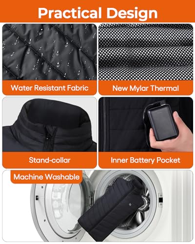 Image of Heated Vest for Men and Women,Lightweight Heating Vest for Winter Outdoor Hunting Skiing etc (Battery Not Included)