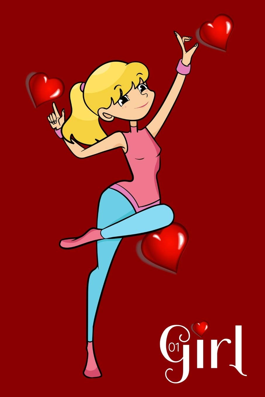 I Am a Rebel Girl - Volume 4: Journal and Notebook for Girls - DarkRed radient Blank Line, 120 pages 6 x 9, Perfect for Journal, Doodling, Sketching and Notes