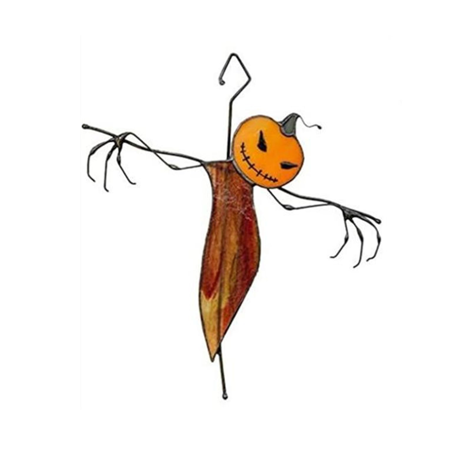 Halloween Spooky Suncatcher, Stained Halloween Spooky Suncatcher, Halloween Grim Reaper Decoration, Unique and Spooky Halloween Decorations for Home, Sun Catcher Ornament for Windows (G)