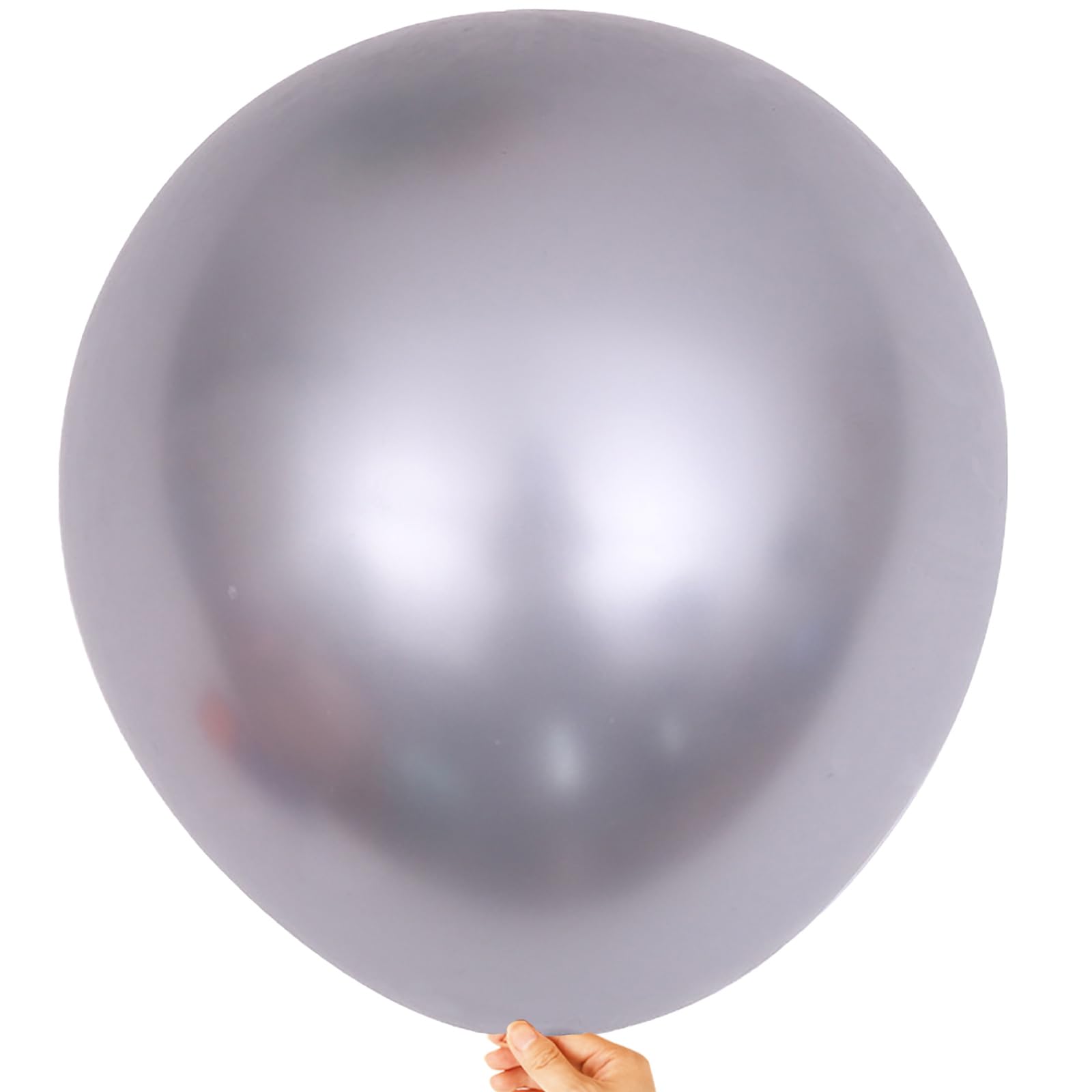10pcs 18 inch Metallic Silver Balloons, Thick Latex Chrome Helium Balloons for Birthday Family Party Wedding Party Baby Shower Decoration Supplies
