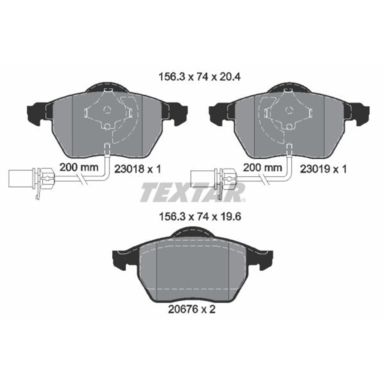 TEXTAR Kit pastiglie freni Anteriore con segnalatore usura integrato 2301802 Compatibilità con AUDI A4 Avant 8ED, B7 A4 Sedan 8EC, B7 A6 Avant 4F5, C6 A4 Sedan 8E2, B6 A6 Sedan 4F2, C6
